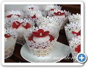 Svatební cupcakes v košíčcích